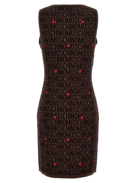 Moschino Allover Logo Jacquard Sleeveless Dress