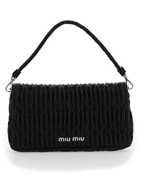 Miu Miu Crystal Strap Quilted Shoulder Bag