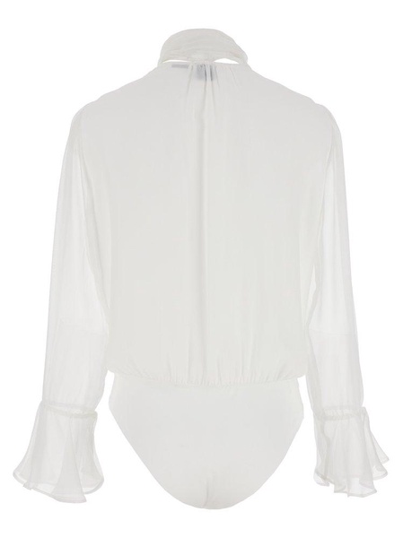 Pinko Long-Sleeved V-Neck Bodysuit