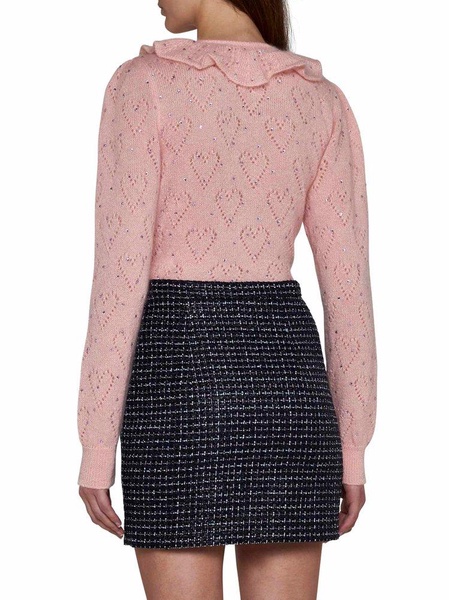 Alessandra Rich High Waist Tweed Mini Skirt