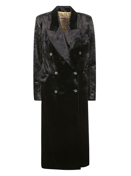 Uma Wang Double Breasted Velvet Coat