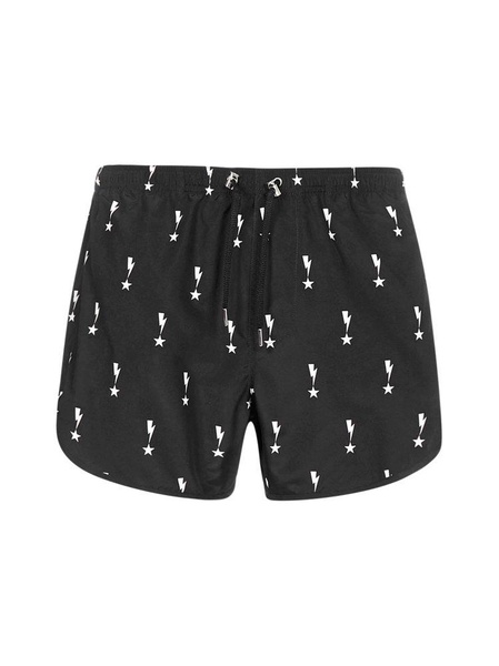 Neil Barrett Thunderbolt Star Print Swim Trunks