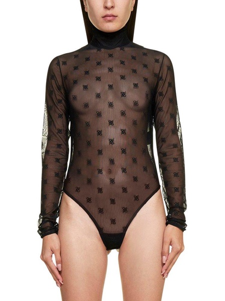 Fendi FF Karligraphy High-Neck Bodysuit