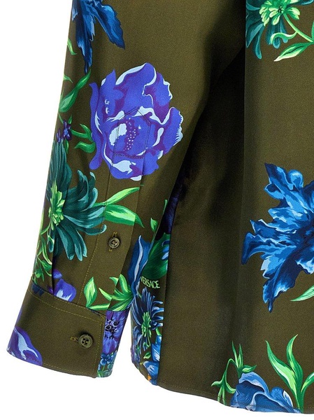 Versace Floral Printed Button-Up Shirt