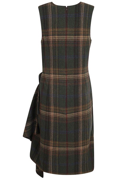 Polo Ralph Lauren Plaid-Checked Tie-Fastened Midi Dress