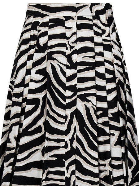 Max Mara Studio Zebra Printed Midi Skirt