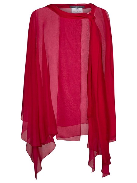 Alberta Ferretti Semi-Sheer Sleeveless Asymmetric Hem Blouse