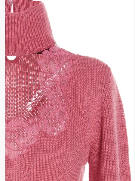 Blumarine Lace Detail Knitted Sweater