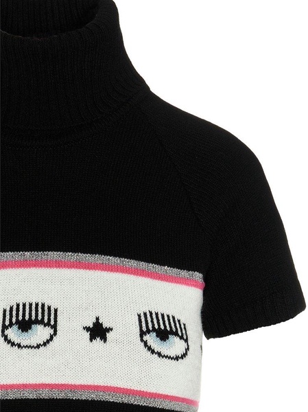 Chiara Ferragni Logo-Intarsia Roll Neck Knitted Dress