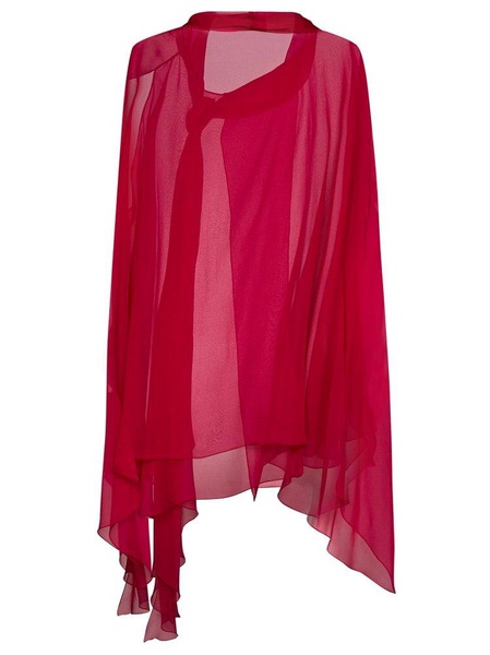 Alberta Ferretti Semi-Sheer Sleeveless Asymmetric Hem Blouse