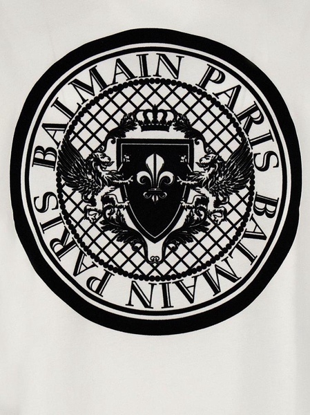 Balmain Flocked Coin Crewneck T-Shirt