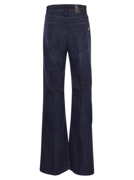 Dondup Amber Logo-Patch Wide-Leg Jeans