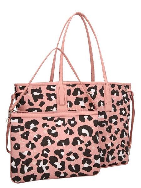 MCM Leopard Print Drawtring Tote Bag