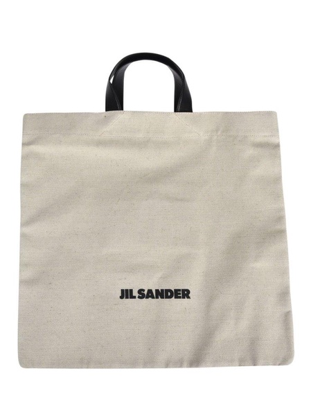 Jil Sander Logo Printed Large Tote Bag