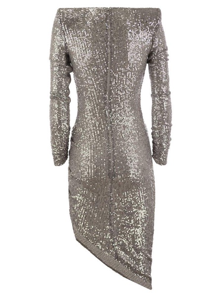 Elisabetta Franchi Sequin Embellished Asymmetric Midi Dress