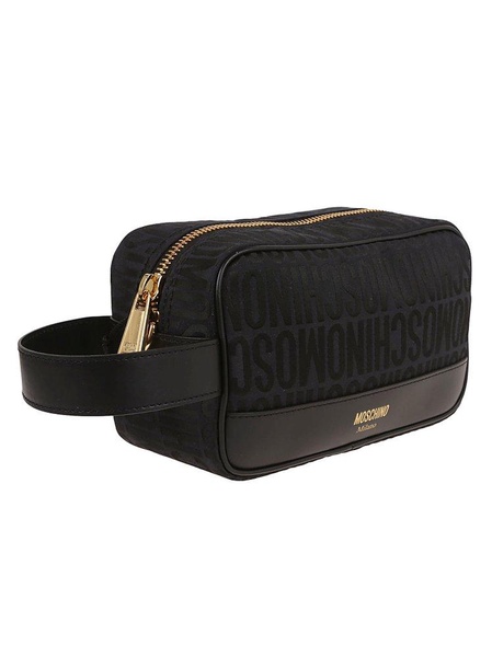 Moschino Logo-Jacquard Zipped Makeup Bag