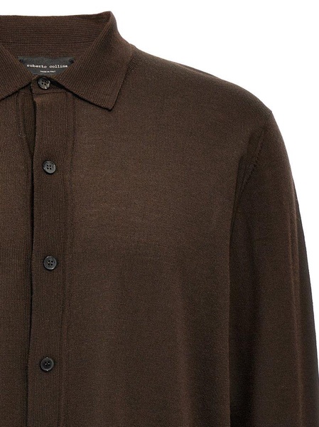 Roberto Collina Collared Button-Up Knit Shirt