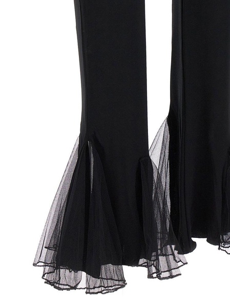 Nensi Dojaka High-Waist Tulle-Detailed Flared Trousers