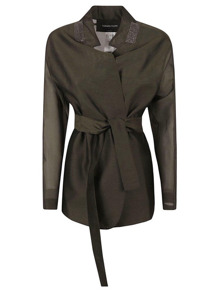 Fabiana Filippi Tie-Waist Long-Sleeved Jacket