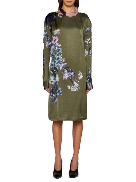 Dries Van Noten Floral Detailed Long-Sleeved Dress