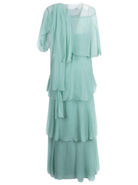 Alberta Ferretti Draped Tiered Dress