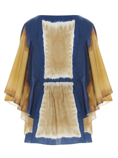 Alberta Ferretti Wide Sleeve Tie-Dye Tunic Dress