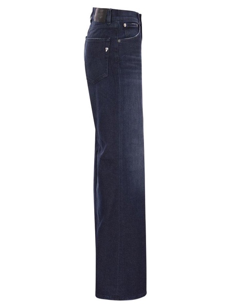 Dondup Amber Logo-Patch Wide-Leg Jeans