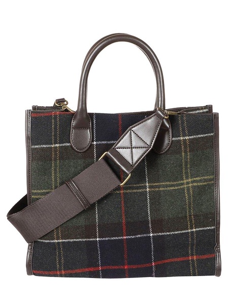 Barbour Logo-Patch Checked Tote Bag