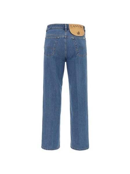 Lanvin Logo Patch Straight Cut Jeans