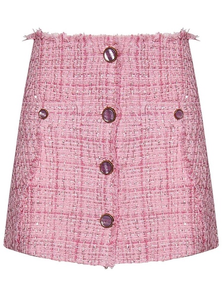 GCDS Tweed Button-Up Mini Skirt