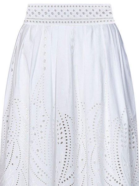 Alberta Ferretti Lace-Detail High Waist Maxi Skirt