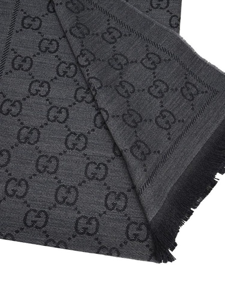 Gucci GG Jacquard Pattern Knitted Scarf