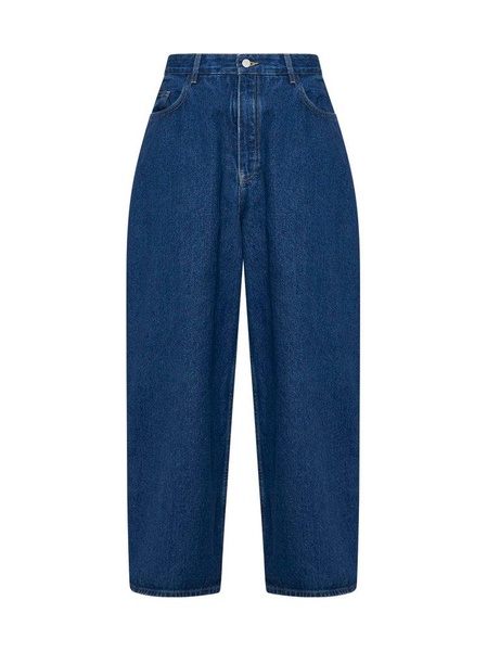 Studio Nicholson Logo Patch Cropped Wide-Leg Jeans