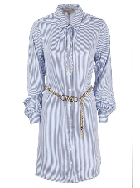 Michael Kors Striped Belt Shirt Dress