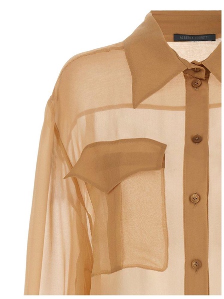 Alberta Ferretti Chiffon Long-Sleeved Shirt