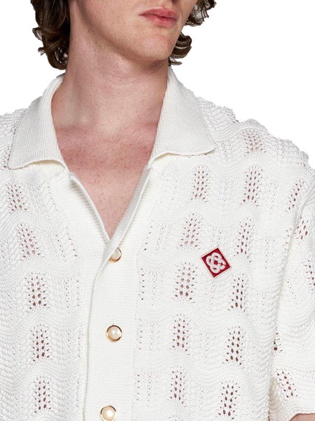 Casablanca Short-Sleeved Crochet Knitted Shirt