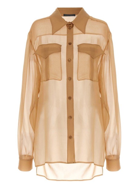 Alberta Ferretti Chiffon Long-Sleeved Shirt