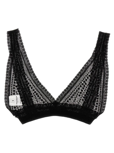 Paco Rabanne Bead-Embellished Semi-Sheer Bra