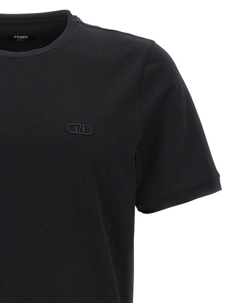 Fendi O’Lock Embroidered Crewneck T-Shirt