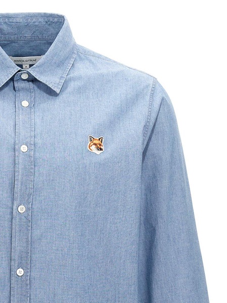 Maison Kitsuné Fox Head Patch Denim Shirt