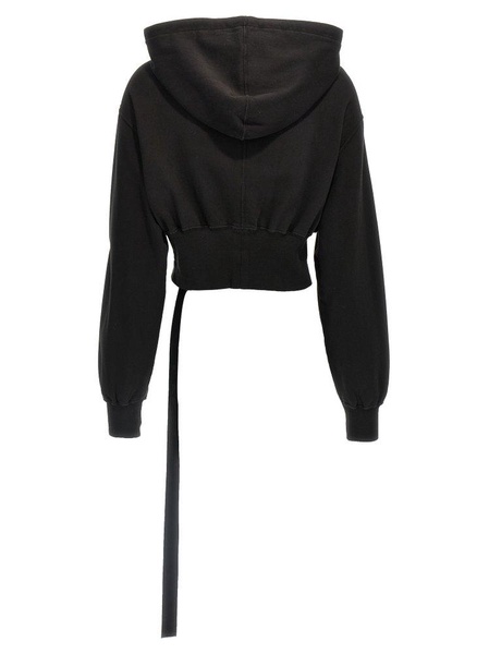 Rick Owens DRKSHDW Tatlin Drawstring Cropped Hoodie