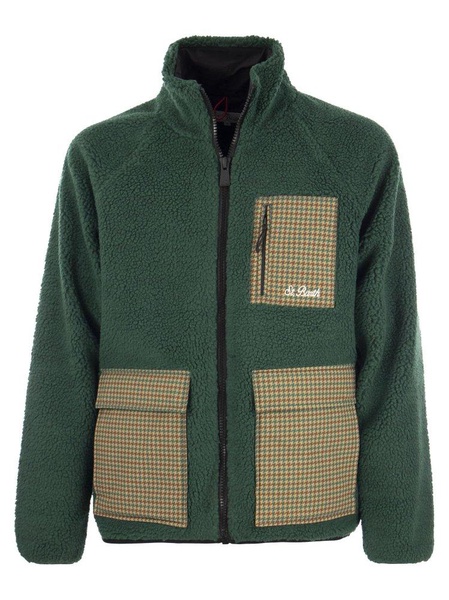 Mc2 Saint Barth Sherpa Jacket With Plaid Patch Pockets