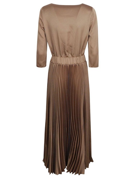 Fabiana Filippi Pleated Effect V-Neck Long Dress