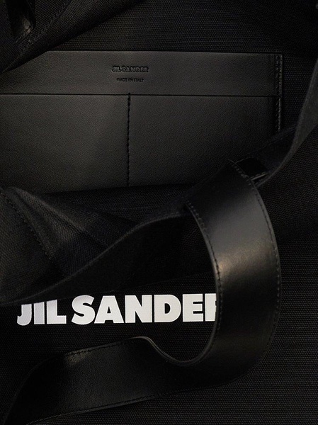 Jil Sander Logo-Print Large Open Top Tote Bag