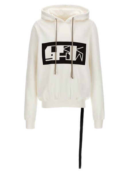 Rick Owens DRKSHDW Logo Printed Drawstring Hoodie