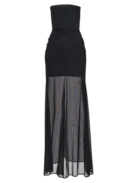 David Koma Ruched Waistline Strapless Gown