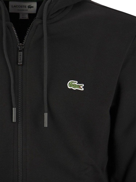 Lacoste Logo Patch Zip-Up Drawstring Hoodie