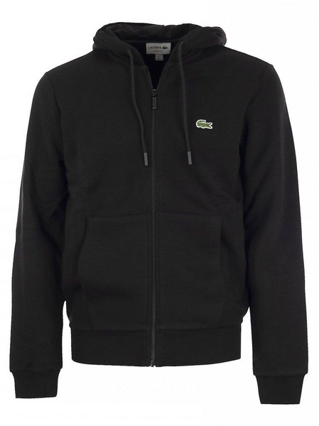 Lacoste Logo Patch Zip-Up Drawstring Hoodie