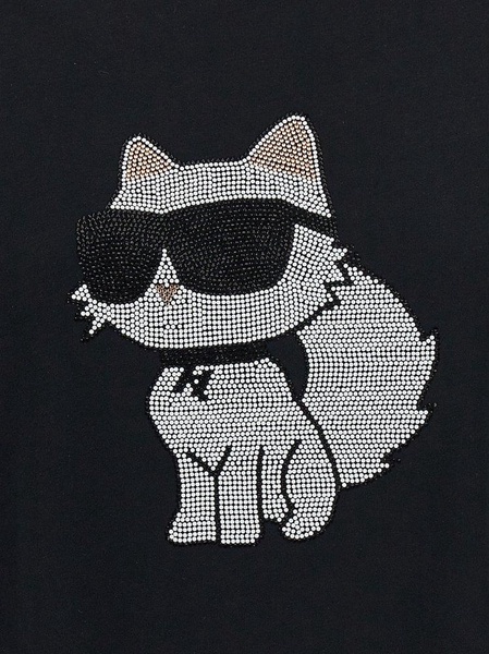 Karl Lagerfeld Ikonik 2.0 Choupette Embellished Crewneck T-Shirt