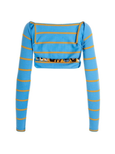 Emilio Pucci Striped Long-Sleeved Cropped Top